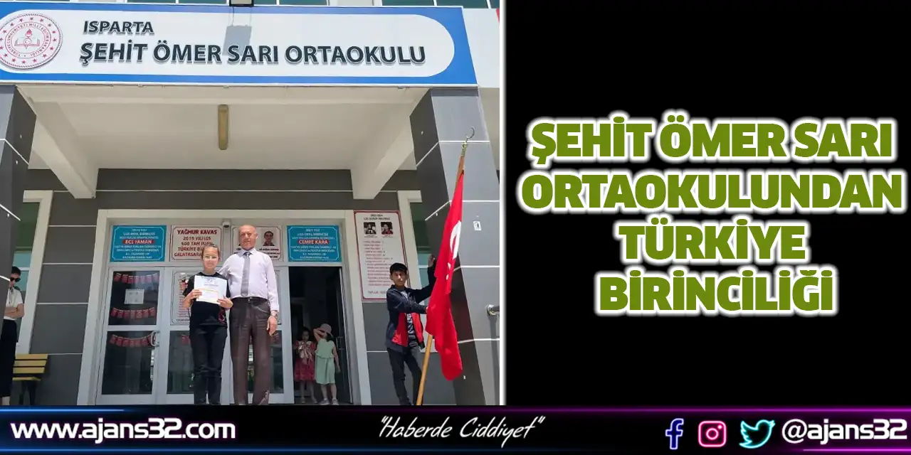 Şehit Ömer Sarı Ortaokulundan Türkiye Birinciliği