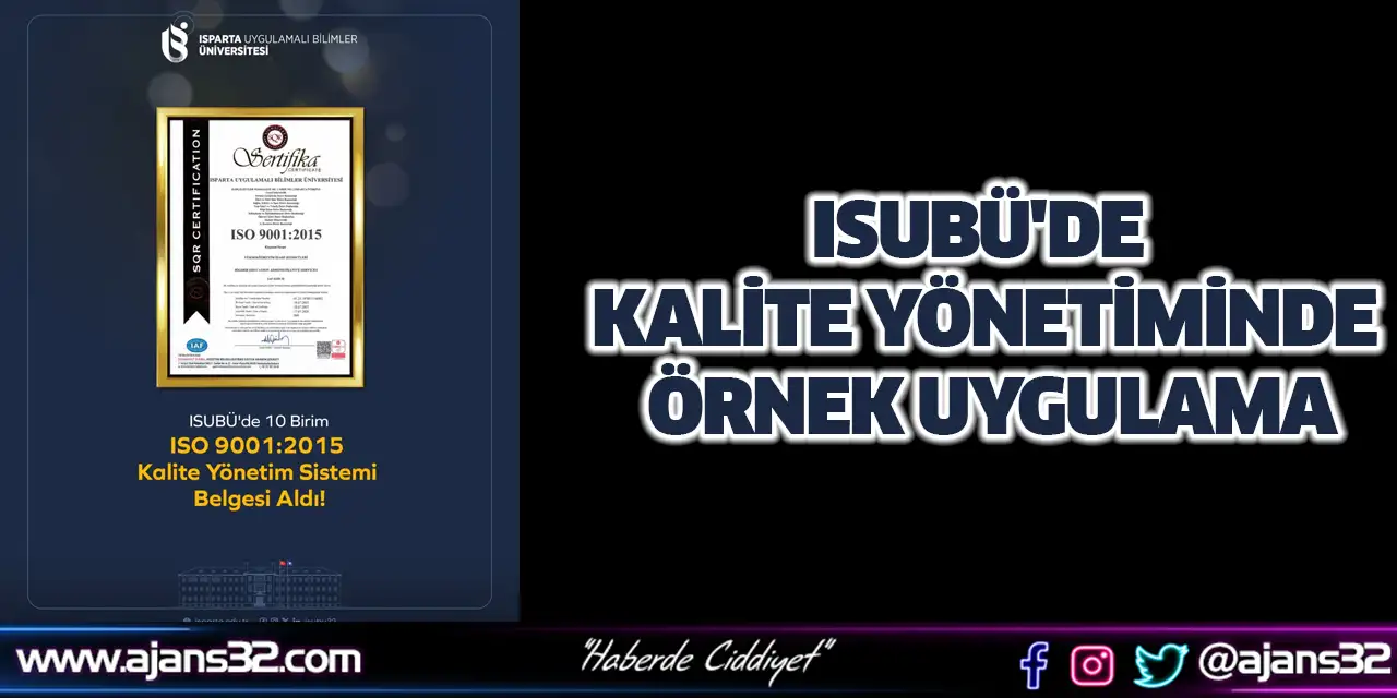 ISUBÜ'de Kalite Yönetiminde Örnek Uygulama