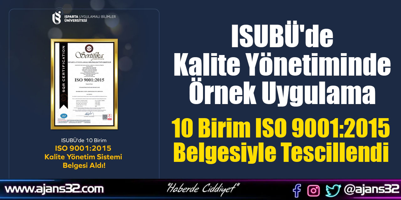 ISUBÜ'de Kalite Yönetiminde Örnek Uygulama
