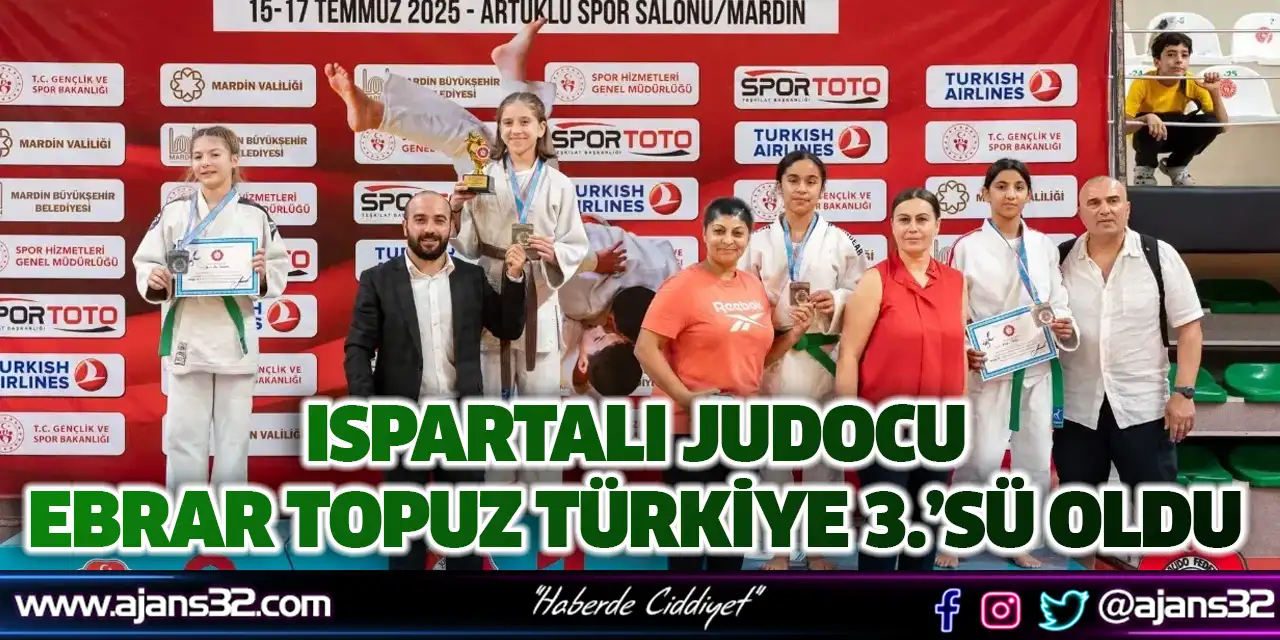 Ispartalı Judocu Ebrar Topuz Türkiye 3.’sü Oldu