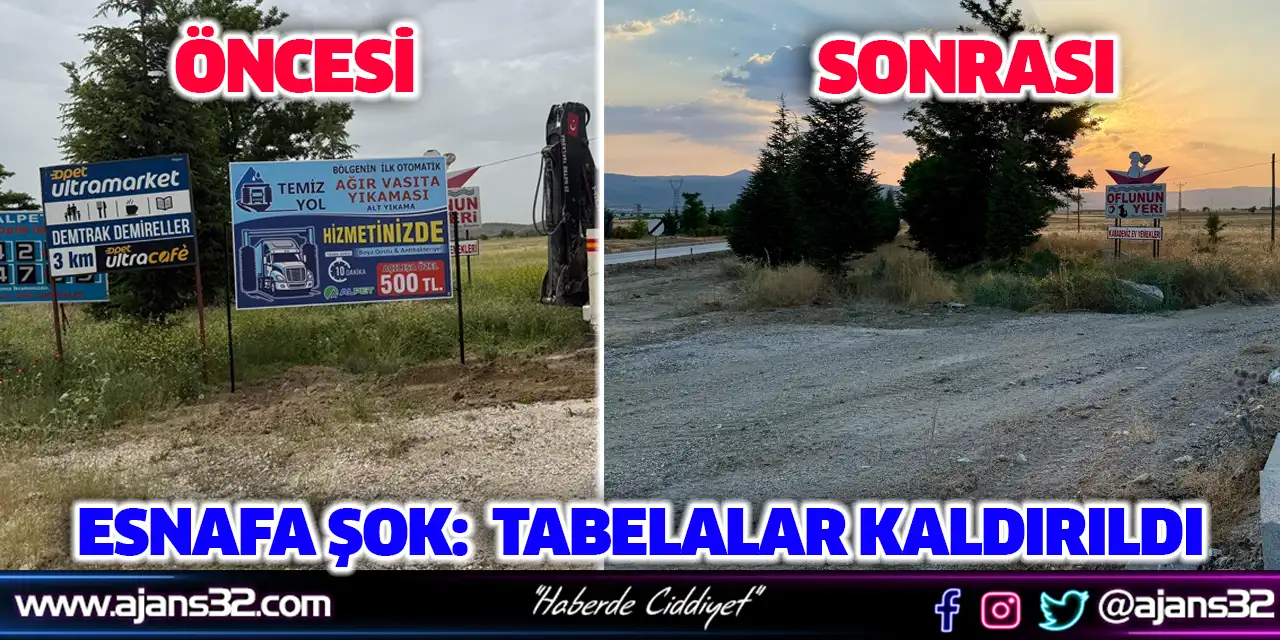Esnaf Tabelaları Kaldırıldı
