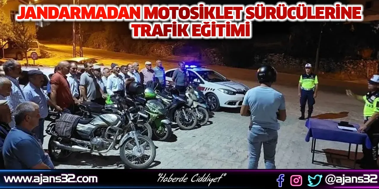Jandarmadan Motosiklet Sürücülerine Trafik Eğitimi