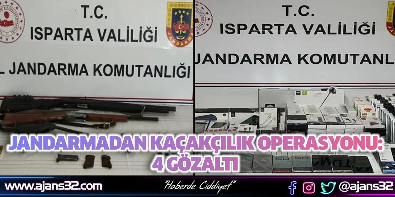 Jandarmadan Kaçakçılık Operasyonu: 4 Gözaltı
