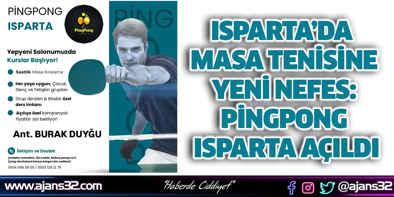 Isparta’da Masa Tenisine Yeni Nefes: PingPong Isparta Açıldı