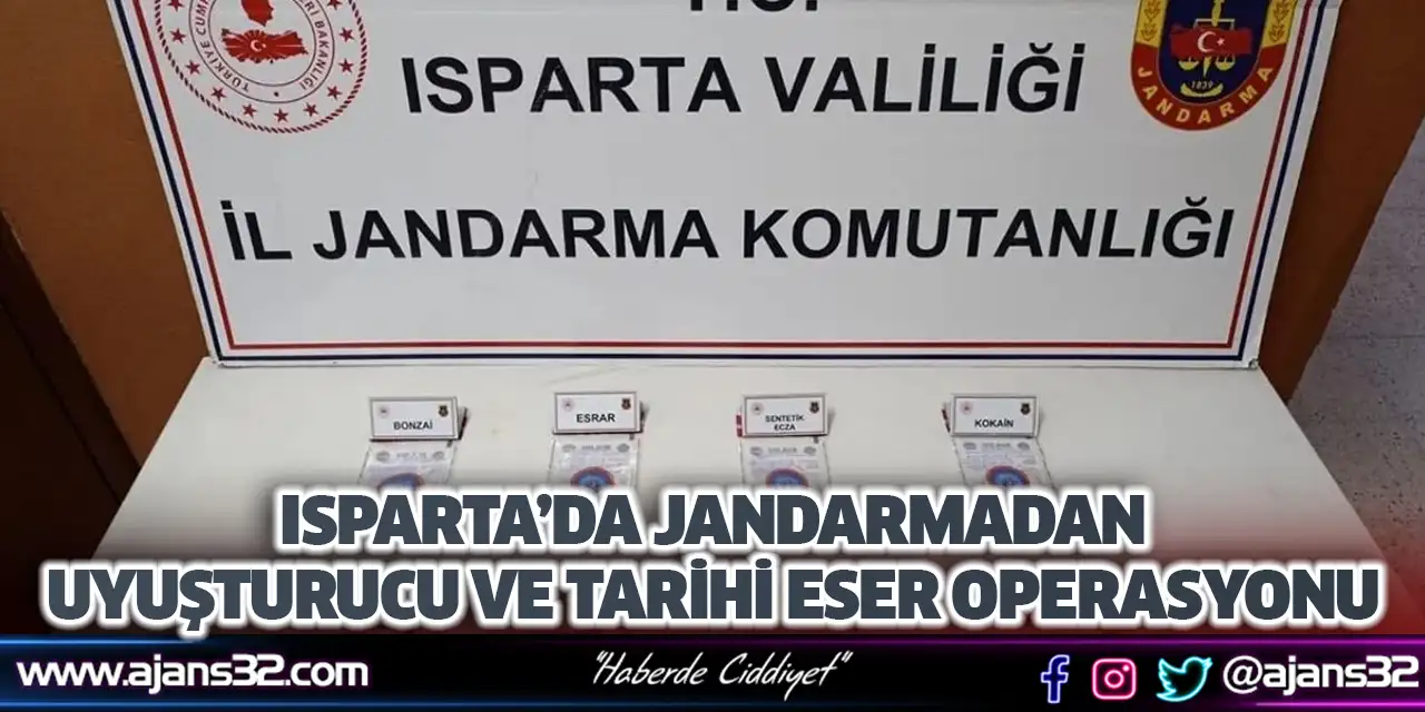 Isparta’da Jandarmadan Uyuşturucu Ve Tarihi Eser Operasyonu
