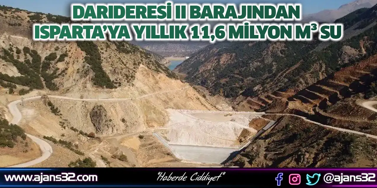 Darıderesi II Barajından Isparta’ya Yıllık 11,6 Milyon m³ Su
