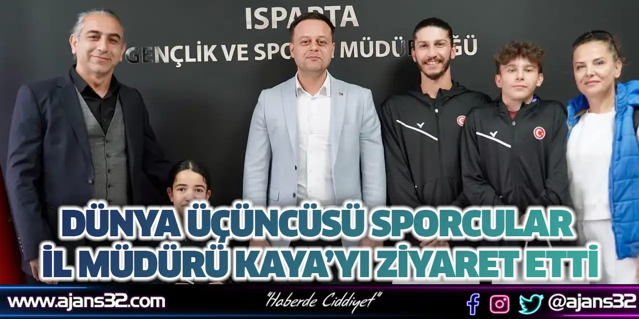 Dünya Üçüncüsü Sporcular İl Müdürü Kaya’yı Ziyaret Etti