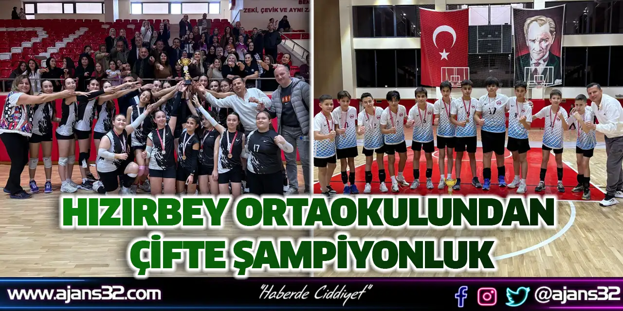 Hızırbey Ortaokulundan Çifte Şampiyonluk