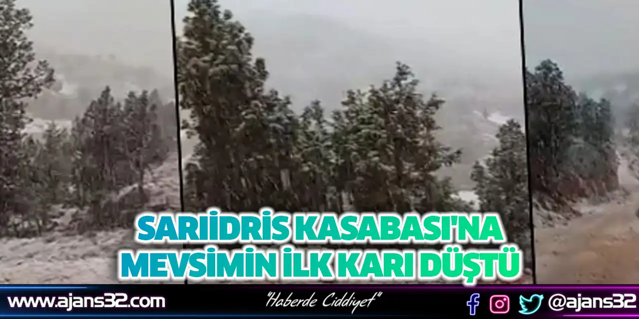 Sarıidris Kasabası'na Mevsimin İlk Karı Düştü