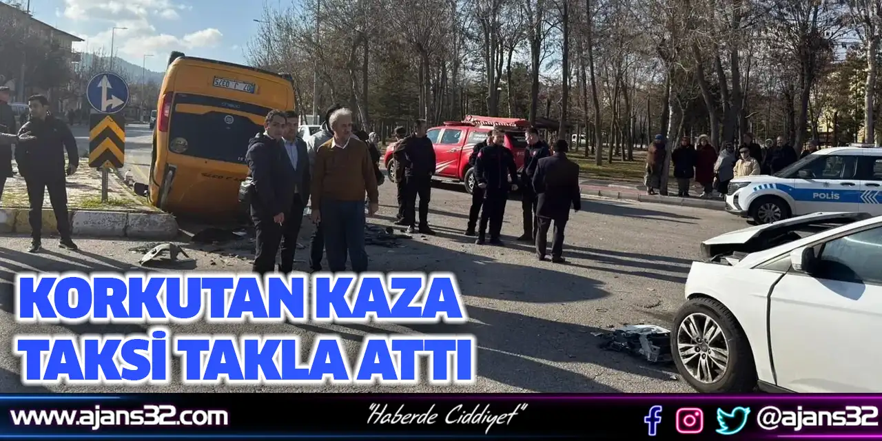 Korkutan Kaza: Taksi Takla Attı