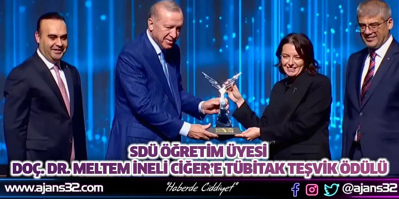 SDÜ Öğretim Üyesi Doç. Dr. Meltem İneli Ciğer’e TÜBİTAK Teşvik Ödülü