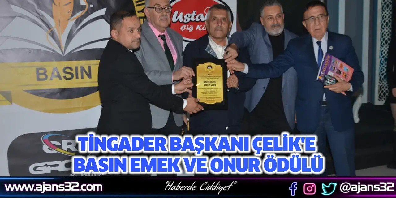 TİNGADER Başkanı Çelik'e Basın Emek ve Onur Ödülü