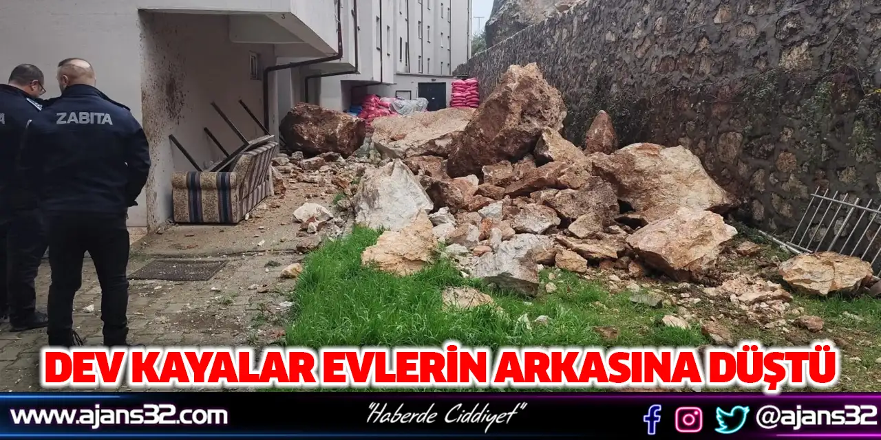 Eğirdir’de Dev Kayalar Evlerin Arkasına Düştü