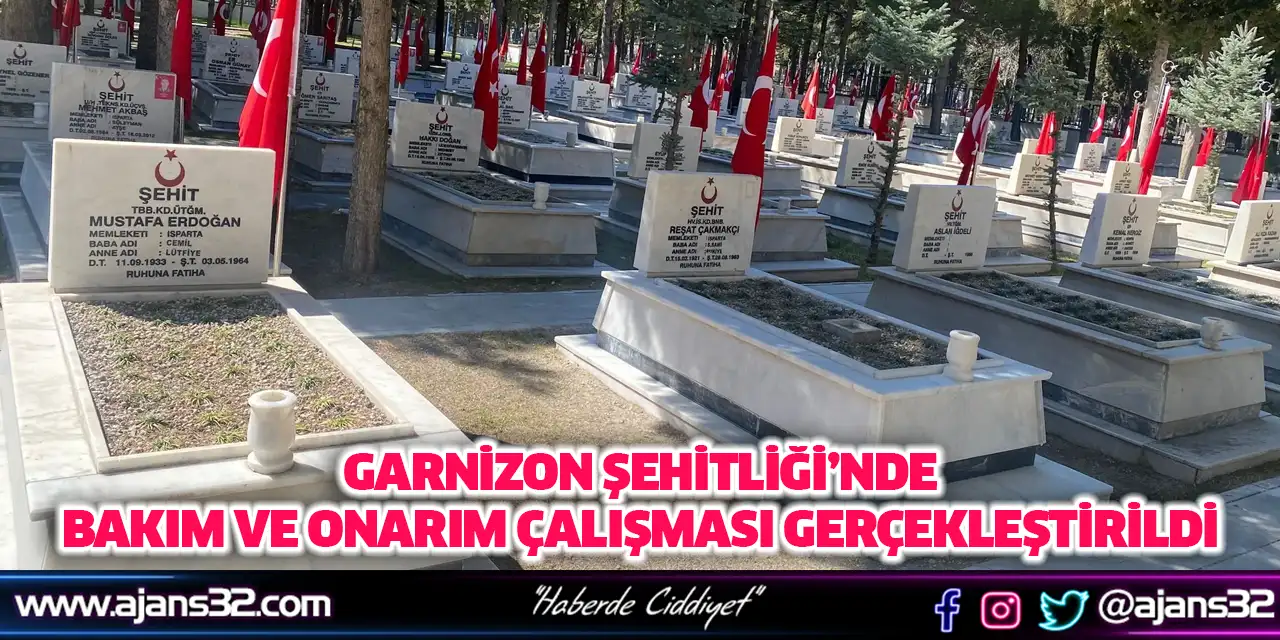 Garnizon Şehitliği’nde Bakım ve Onarım Çalışması Gerçekleştirildi