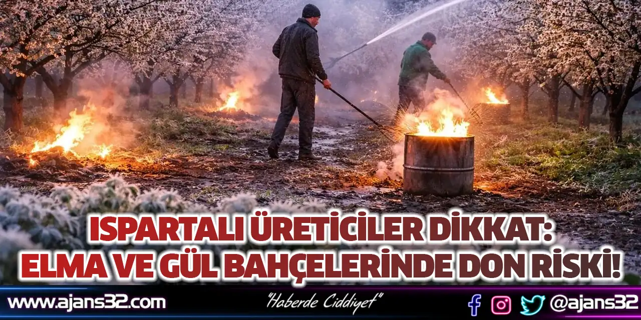 Ispartalı Üreticiler Dikkat: Elma Ve Gül Bahçelerinde Don Riski!