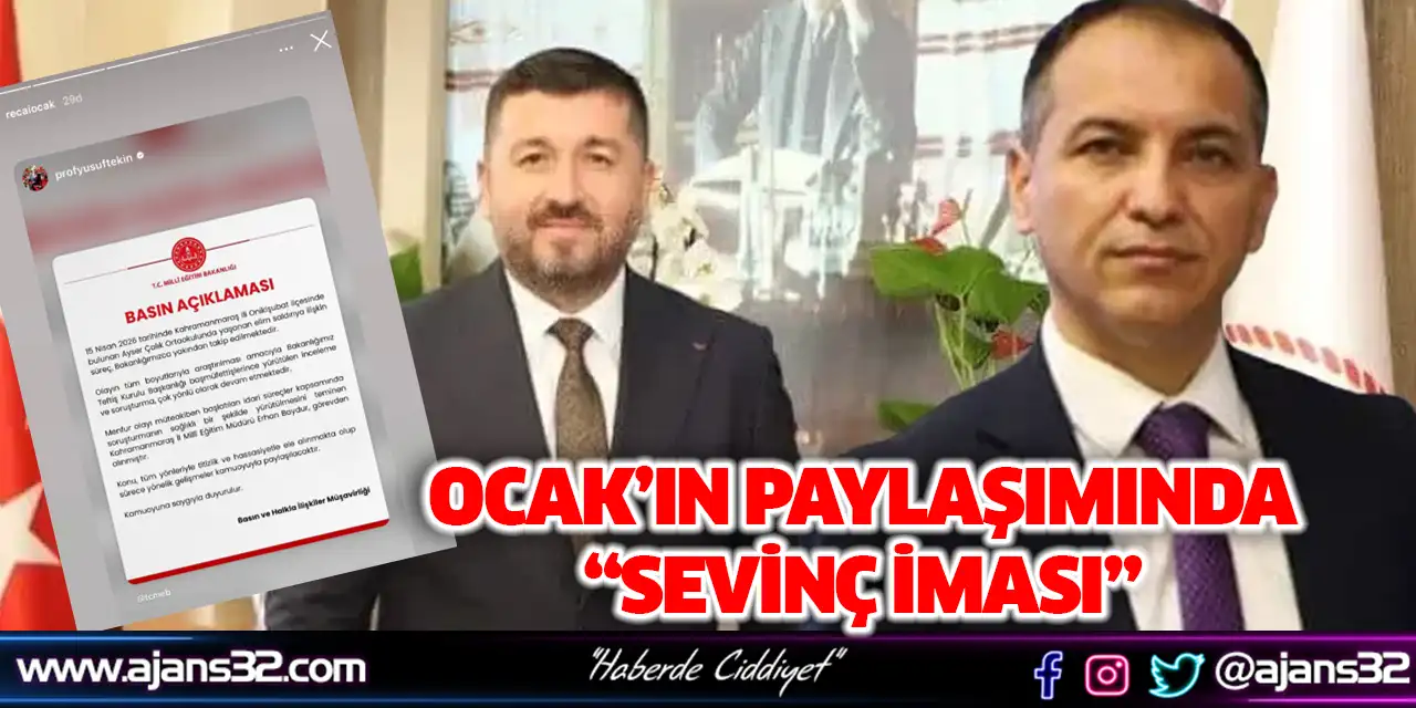 Ocak’ın Paylaşımında  “Sevinç İması”