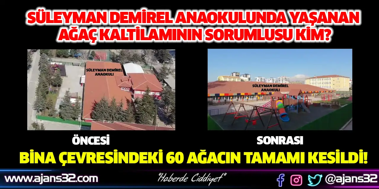 Süleyman Demirel Anaokulunda Yaşanan Ağaç Kaltilamının Sorumlusu Kim?