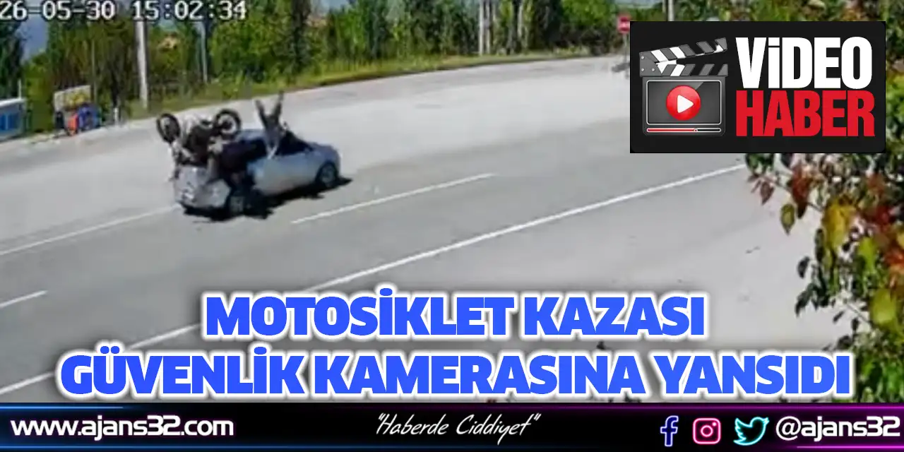 Motosiklet Kazası Güvenlik Kamerasına Yansıdı (Video)