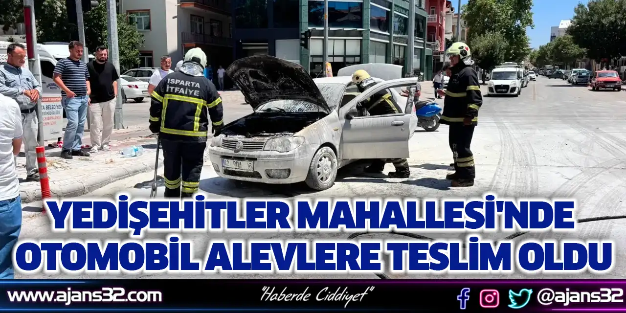 Yedişehitler Mahallesi'nde Otomobil Alevlere Teslim Oldu
