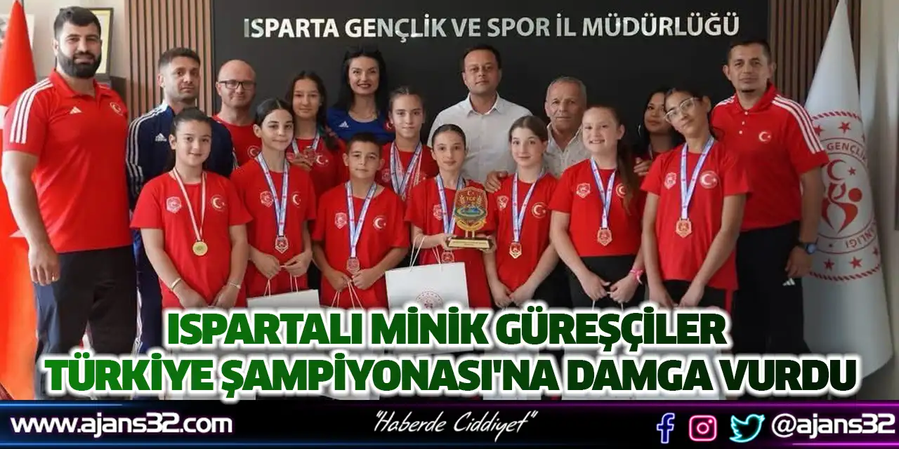 Ispartalı Minik Güreşçiler Türkiye Şampiyonası'na Damga Vurdu