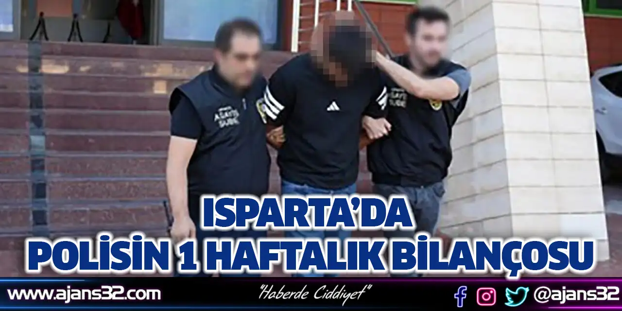 Isparta’da Polisin 1 Haftalık Bilançosu