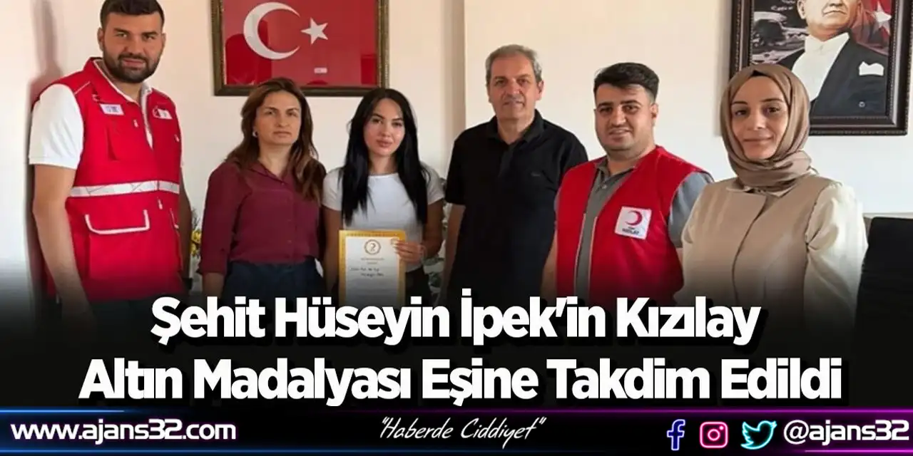 Şehit Hüseyin İpek'in Kızılay Altın Madalyası Eşine Takdim Edildi