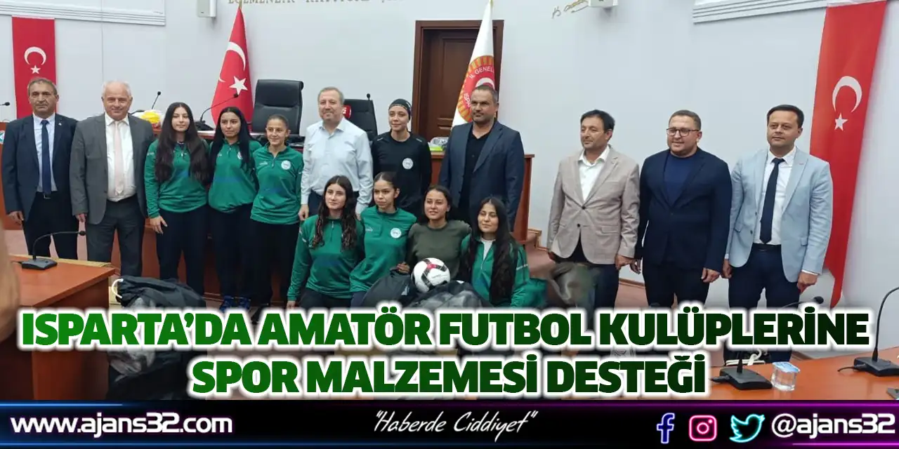 Isparta’da Amatör Futbol Kulüplerine Spor Malzemesi Desteği