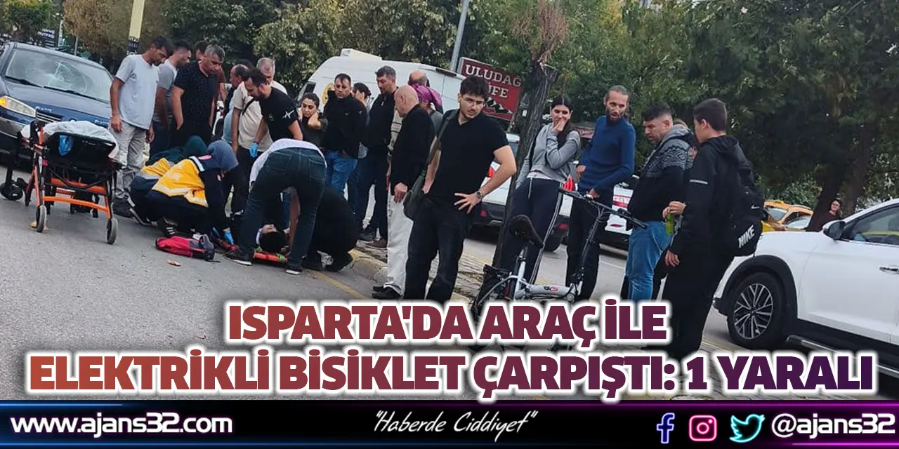 Araç ile Elektrikli Bisiklet Çarpıştı: 1 Yaralı
