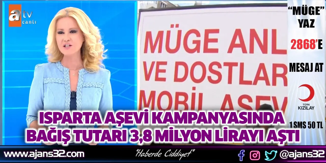 Isparta Aşevi Kampanyasında Bağış Tutarı 3,8 Milyon Lirayı Aştı