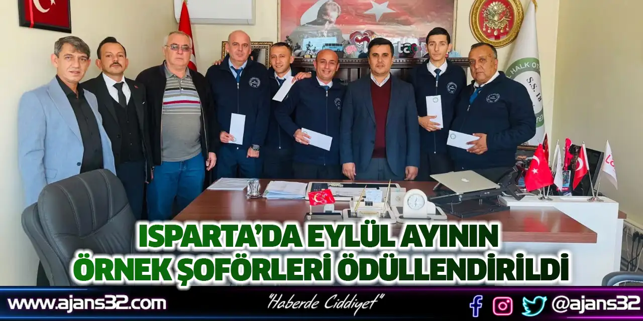 Isparta’da Eylül Ayının Örnek Şoförleri Ödüllendirildi