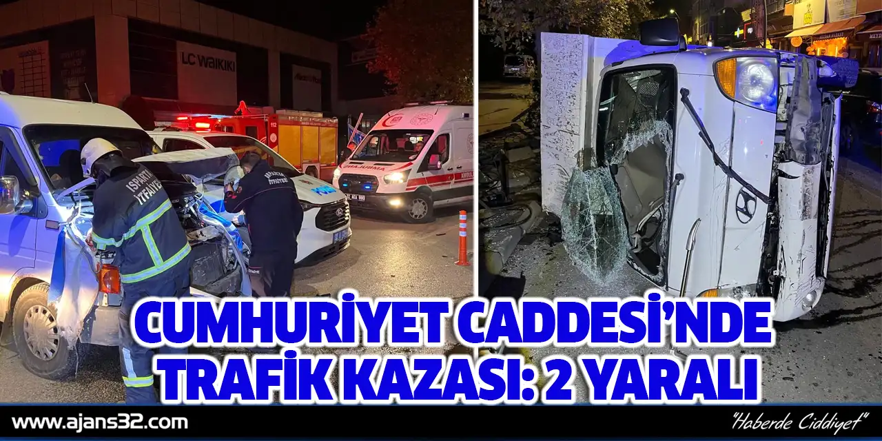 Cumhuriyet Caddesi’nde Trafik Kazası: 2 Yaralı