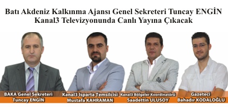 BAKA Genel Sekreteri Tuncay ENGİN Kanal3'de Canlı Yayına Çıkacak